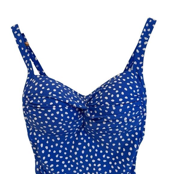 Nip Tuck Joanne Twist Front Design Tummy Control Blue, What Polka Dot Swimsuit - Picture 3 of 8